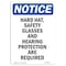 Signmission OSHA Notice Sign, Hard Hat Safety Glasses And Hearing, 18in X 12in Aluminum, 12" W, 18" H, Portrait OS-NS-A-1218-V-13261 - alternate 1